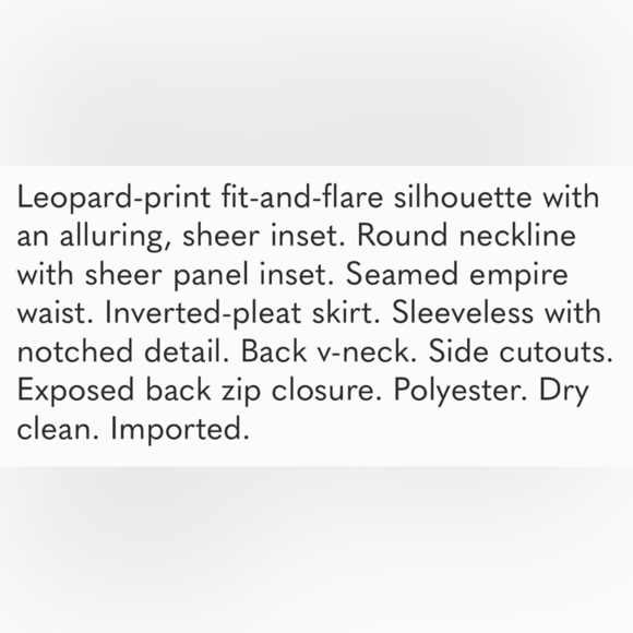 W118 by Walter Baker Leopard Print Black and Cream Dress NWT Sz Large Ret $218 - Picture 15 of 15